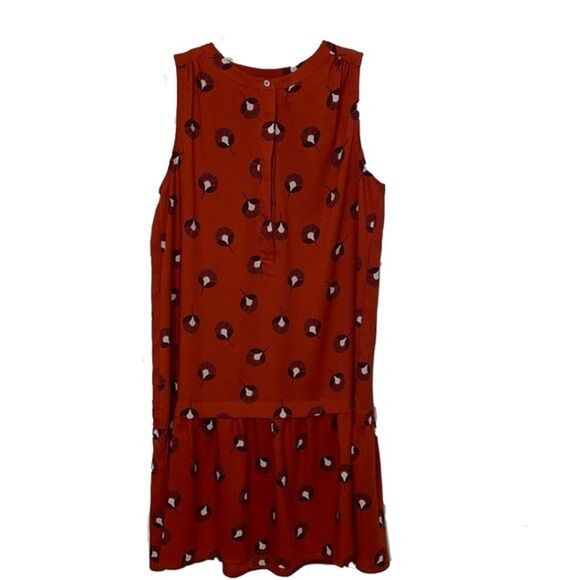 Ann Taylor Loft Sleeveless Shift Dress Womens Small Peacock Pattern - Picture 1 of 12